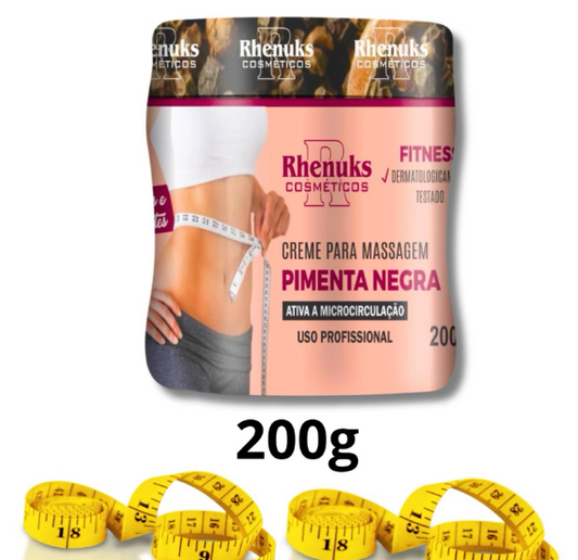 Creme Pimenta Negra 200 gr - Redutor de Medidas e celulites.