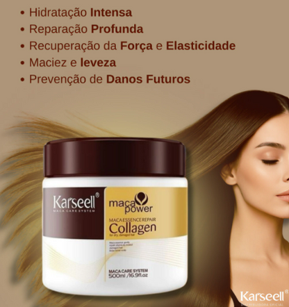 Máscara Karseell Collagen 500g – Hidratação Profunda e Brilho Intenso