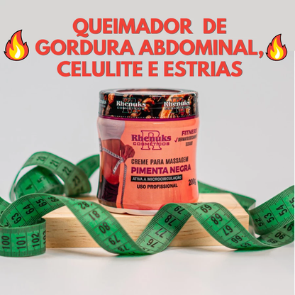 Creme Pimenta Negra - Redutor de Gordura Localizada e Celulites